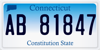 CT license plate AB81847