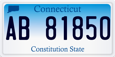 CT license plate AB81850