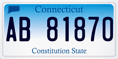 CT license plate AB81870