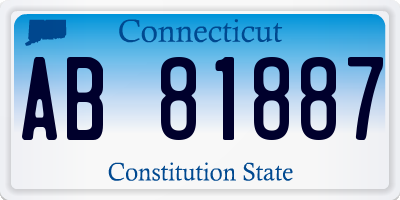 CT license plate AB81887