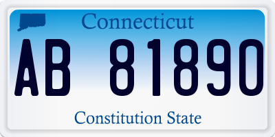 CT license plate AB81890