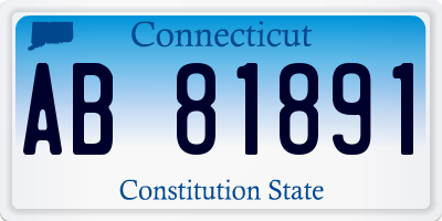 CT license plate AB81891