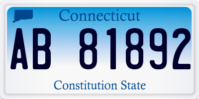 CT license plate AB81892