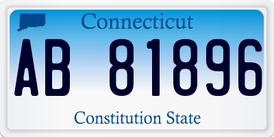 CT license plate AB81896