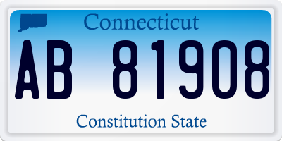 CT license plate AB81908