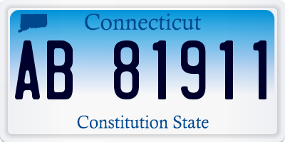 CT license plate AB81911