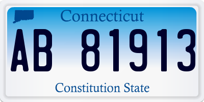 CT license plate AB81913