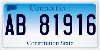 CT license plate AB81916