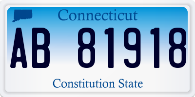 CT license plate AB81918