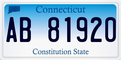 CT license plate AB81920