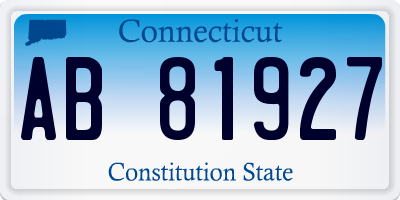 CT license plate AB81927