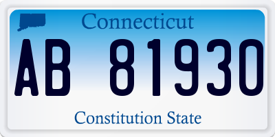 CT license plate AB81930