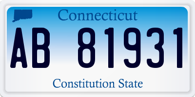 CT license plate AB81931