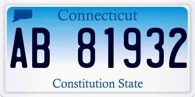 CT license plate AB81932
