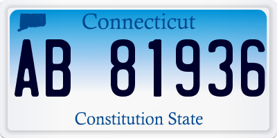 CT license plate AB81936