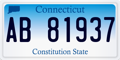 CT license plate AB81937