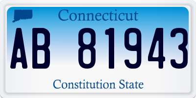 CT license plate AB81943