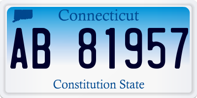 CT license plate AB81957