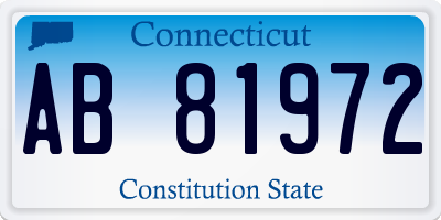 CT license plate AB81972