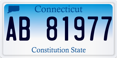 CT license plate AB81977