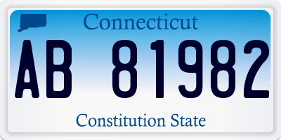 CT license plate AB81982