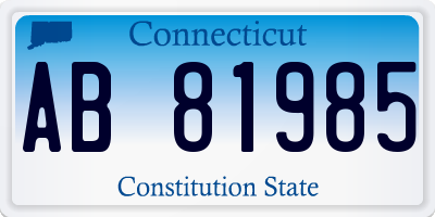 CT license plate AB81985