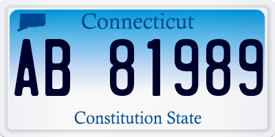 CT license plate AB81989