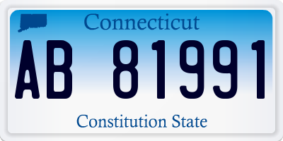 CT license plate AB81991