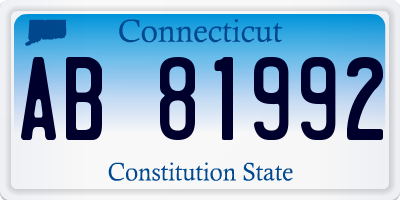 CT license plate AB81992