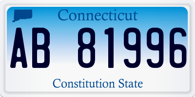 CT license plate AB81996