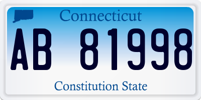 CT license plate AB81998