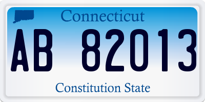 CT license plate AB82013