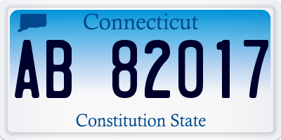 CT license plate AB82017