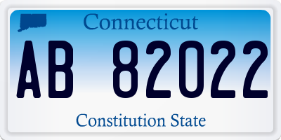 CT license plate AB82022