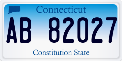CT license plate AB82027