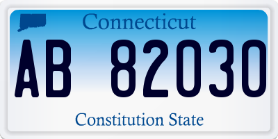 CT license plate AB82030