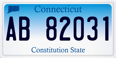 CT license plate AB82031