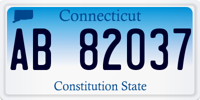 CT license plate AB82037