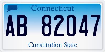 CT license plate AB82047