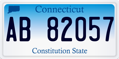 CT license plate AB82057