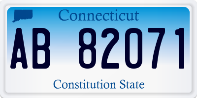 CT license plate AB82071