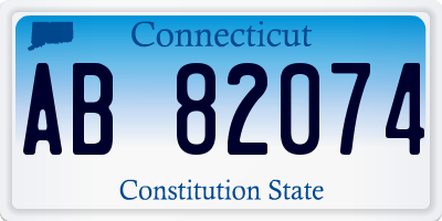 CT license plate AB82074