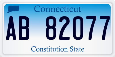 CT license plate AB82077