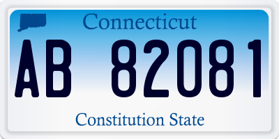CT license plate AB82081
