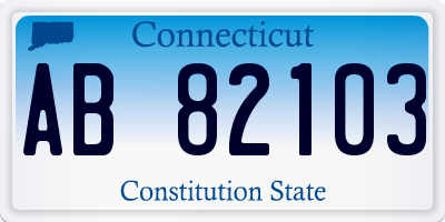 CT license plate AB82103