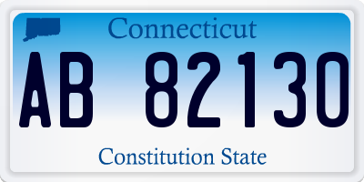 CT license plate AB82130