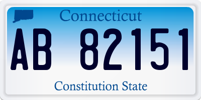 CT license plate AB82151
