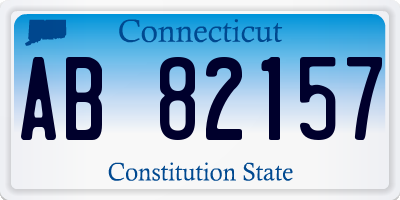 CT license plate AB82157