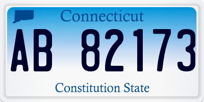 CT license plate AB82173