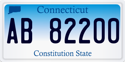 CT license plate AB82200